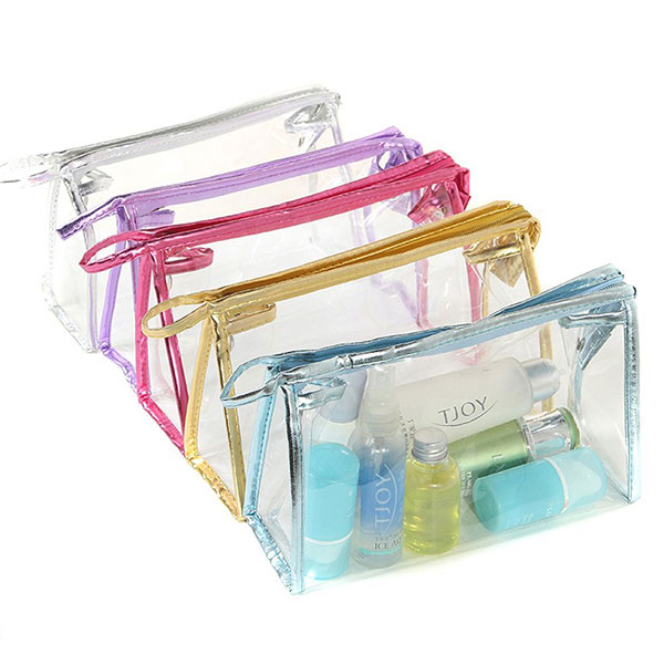 <b>Clear Transparent PVC Cosmetic Bag Organizer Makeup Bag Pouches Bag Tote Bag for Travel with Stylus</b>