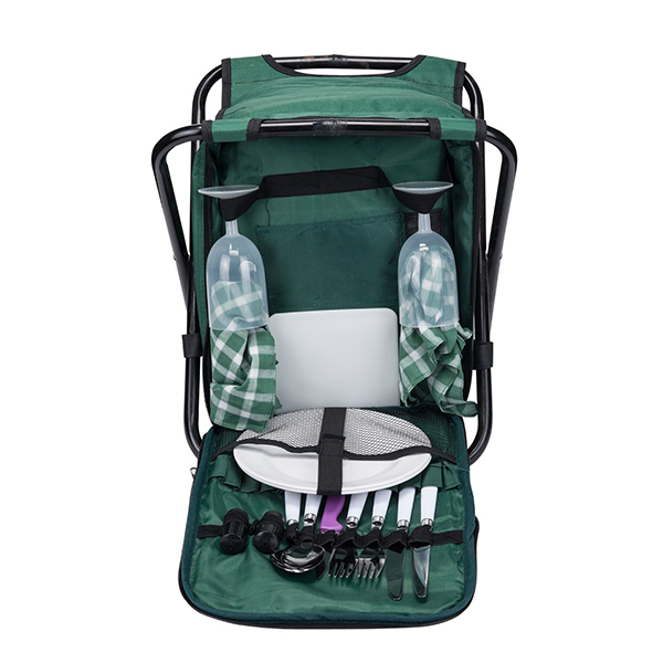 Foldable 2 Person Picnic cooler Backpack with Small Seat